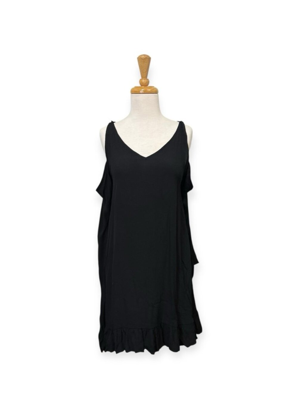 CatchMe Flare Sleeve Cold Shoulder Black Mini Dress Size M Medium Gypsy